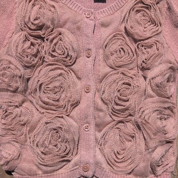 Baby Gap 18-24 Months Brown Rose Ruffle Button Front Cardigan - Picture 3 of 8